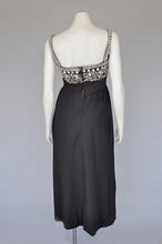 Load image into Gallery viewer, vintage 1960s black rhinestone dress with jacket XS
