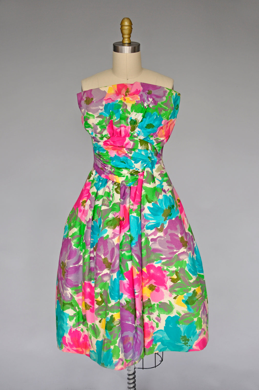 vintage 1980s floral Victor Costa spring dress XS/S
