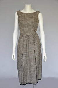 vintage 1950s 1960s Galanos houndstooth dress and capelet XS
