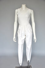 Load image into Gallery viewer, vintage 1980s Bettina Riedel white stirup jumpsuit catsuit XS-M
