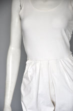 Load image into Gallery viewer, vintage 1980s Bettina Riedel white stirup jumpsuit catsuit XS-M
