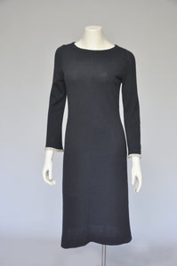 vintage 1970s black knit dress with rhinestones S/M