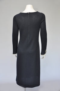 vintage 1970s black knit dress with rhinestones S/M