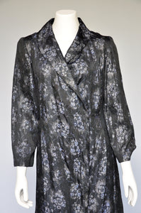 vintage 1930s floral lame robe XS/S/M