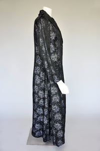 vintage 1930s floral lame robe XS/S/M