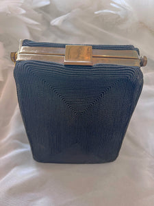 vintage 1940s black triangle Corde purse wristlet