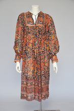 Load image into Gallery viewer, vintage 1970s balloon sleeve silk dress by Ritu Kumar for Judith Ann XS-L
