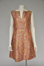 Load image into Gallery viewer, 1930s peach lace dress set with puffed sleeves and belt XS
