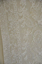 Load image into Gallery viewer, antique 1920s ivory net embroidered silk tunic dress wedding M-L
