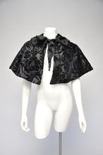 Load image into Gallery viewer, Antique 1860s black velvet and silk beaded capelet ONE SIZE
