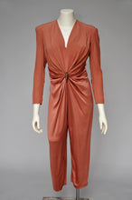 Load image into Gallery viewer, 1980s does 40s Anne Taylor Satin Jumpsuit XS/S
