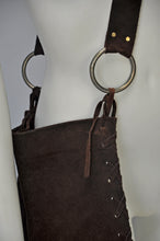 Load image into Gallery viewer, vintage 1969 brown leather fringe crossbody purse bag
