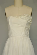 Load image into Gallery viewer, 1940s ivory silk organza Ceil Chapman maxi dress XS
