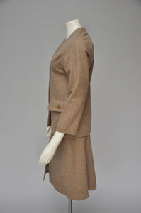 vintage 1960s wool Galanos skirt set XS
