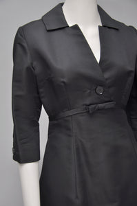 1950s Harvey Berin black silk dress S/M