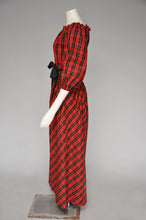 Load image into Gallery viewer, late 70s early 80s Bill Blass red plaid maxi dress S/M
