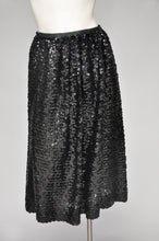 Load image into Gallery viewer, vintage 1950s 1960s black sequin skirt w/ matching coat M
