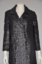 Load image into Gallery viewer, vintage 1950s 1960s black sequin skirt w/ matching coat M
