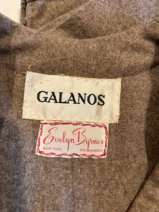vintage 1960s wool Galanos skirt set XS