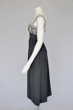 Load image into Gallery viewer, 1960s black rhinestone dress with jacket XS
