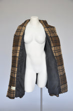 Load image into Gallery viewer, 1960s brown plaid mod coat S-L
