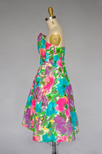 Load image into Gallery viewer, 1980s floral Victor Costa spring dress XS/S
