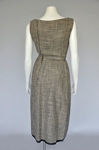 50s 60s Galanos houndstooth dress and capelet XS