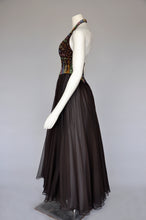 Load image into Gallery viewer, 1960s sleeveless chiffon party dress with rhinestones XS/S
