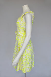 1960s bright yellow mod dress set XS/S