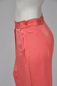 vintage 1940s coral pink two piece loungewear set XS-S