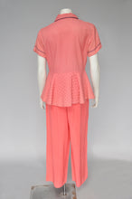 Load image into Gallery viewer, 1940s coral pink two piece loungewear set XS-S
