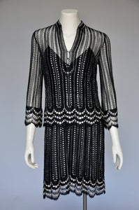 1960s early 70s Mollie Parnis rhinestone dress XS/S
