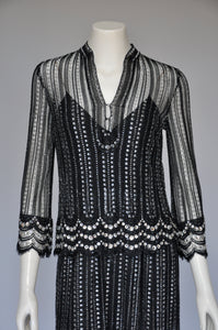 1960s early 70s Mollie Parnis rhinestone dress XS/S
