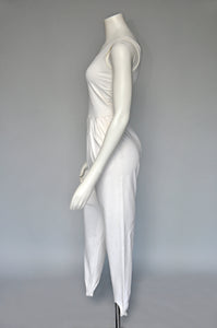 1980s Bettina Riedel white stirup catsuit XS-M