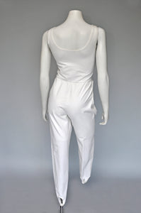 1980s Bettina Riedel white stirup catsuit XS-M
