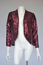 Load image into Gallery viewer, vintage 1970s Bill Blass sequin blazer XS-M

