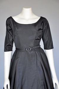 1950s black and orange taffeta party dress XS/S
