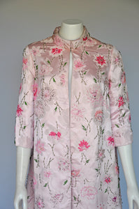 vintage 1960s silk embroidered coat XS/S/M