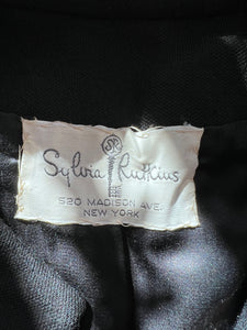 1960s black rhinestone dress with jacket XS