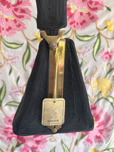 1940s black triangle Corde purse wristlet