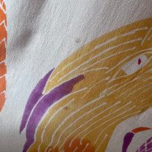 Load image into Gallery viewer, antique 1920s hand painted sea dragon silk shawl with fringe
